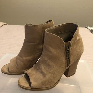 Carlos peep toe suede booties